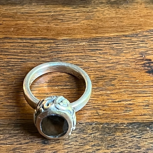 Vintage sterling silver smoky quartz w/ scroll designed ring handcrafted! 💕 - Picture 3 of 7